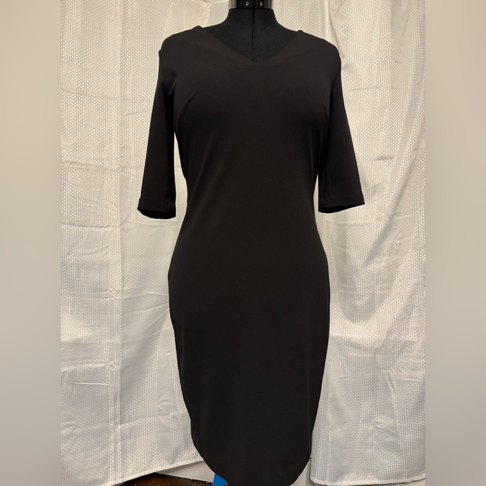 Calvin Klein Classic Black Half Sleeve Dress. Size 8